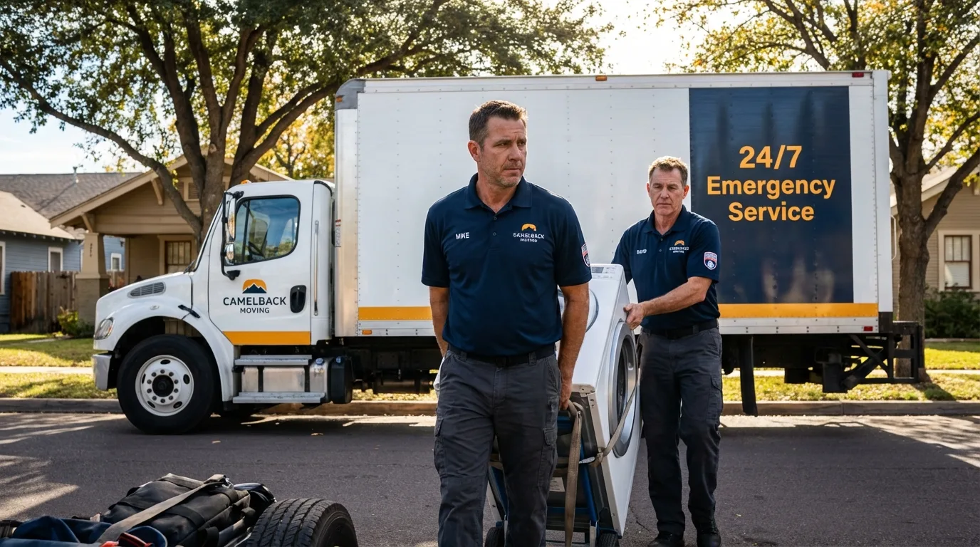 CamelBack Moving crew loading furniture in Honey Grove, TX