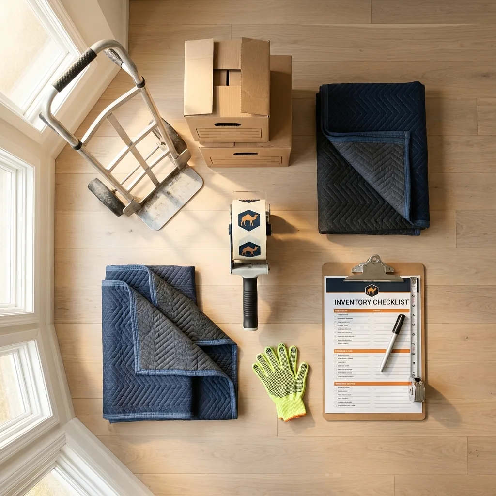 Professional moving supplies and packing materials layout for Honey Grove residential relocations